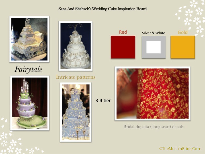 Sana and Shahzeb wedding cake inspiration board The Muslim Bride1 The Muslim